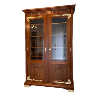 Antique Art Nouveau Glass Display Cabinet, 1920s For Sale