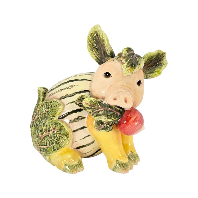 Ceramic 1990s Fitz and Floyd French Market Figural Pig Ceramic Sculpture For Sale - Image 7 of 11