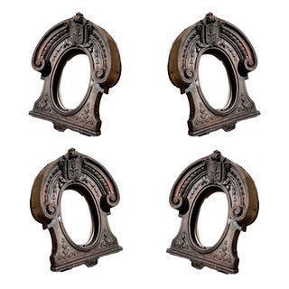 Large Bulls Eye Windows of a French Castle in Cast Iron, 1880, Set of 4 For Sale