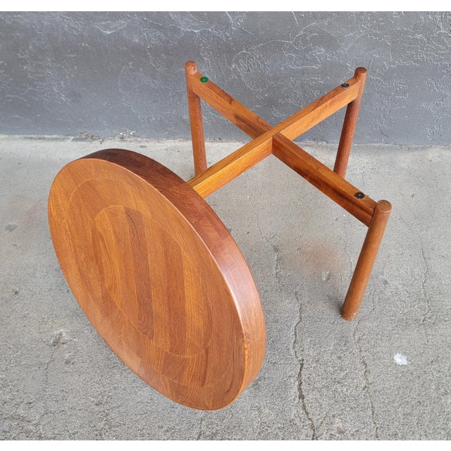 Round Teak End Table Attributed to Jens Harald Quistgaard for Dux For Sale In San Francisco - Image 6 of 9