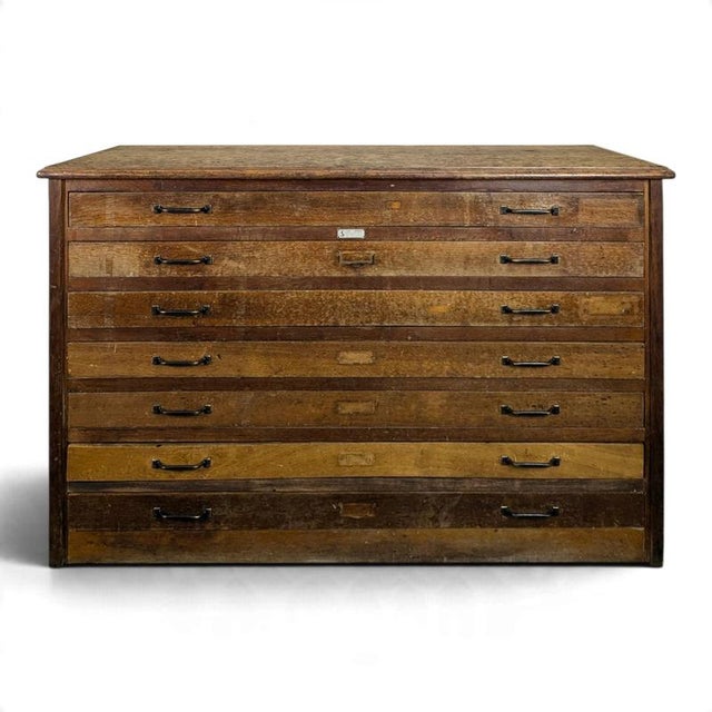 Brown Oak Plan Cabinet by L. Sautereau For Sale - Image 8 of 8