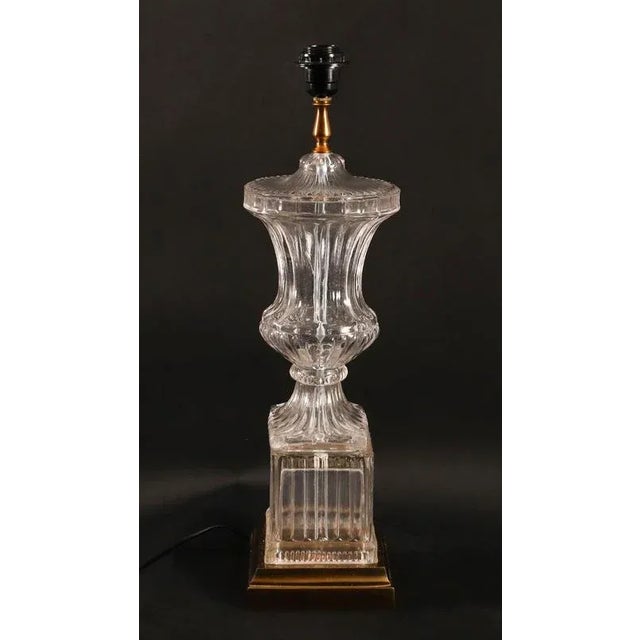 Vintage French Glass and Ormolu Table Lamps, Set of 2 For Sale - Image 5 of 11