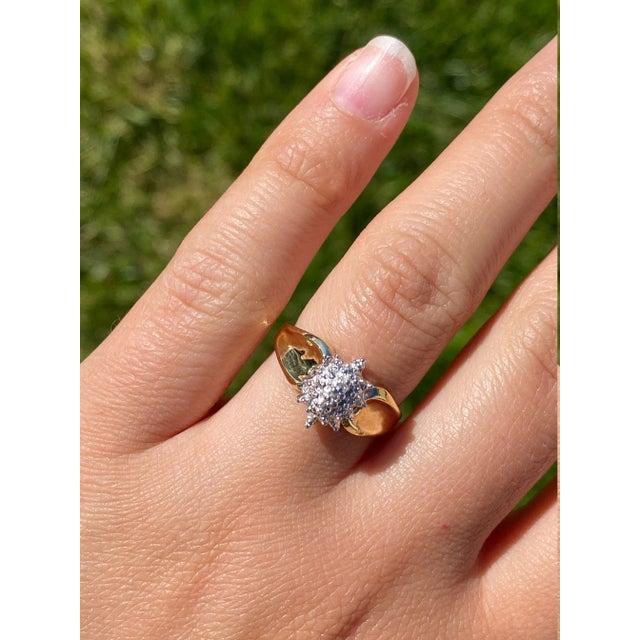 Metal The Crisanto: Ladies Contemporary Two Tone Diamond Cluster Cocktail Ring For Sale - Image 7 of 9