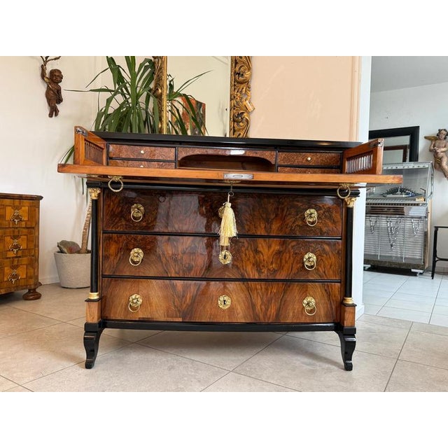 Antique Empire Writing Desk in Walnut For Sale - Image 17 of 18