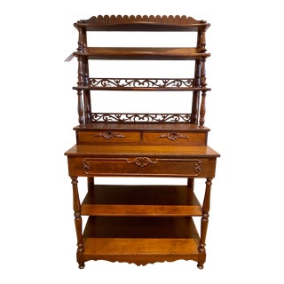 Late 19th Century French Fruitwood Etagere Bookcase For Sale