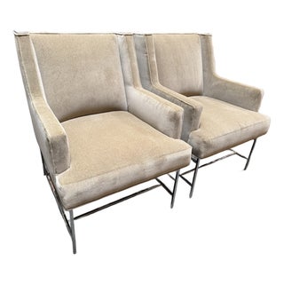 Michael Weiss for Vanguard Furniture Mohair Chairs, Pair For Sale