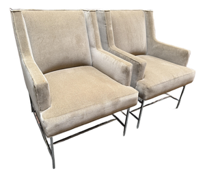 Michael Weiss for Vanguard Furniture Mohair Chairs, Pair