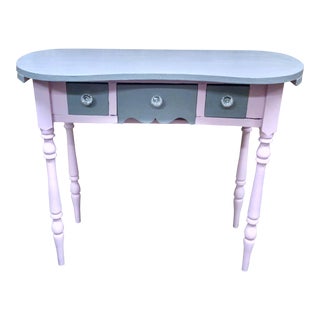 Vintage Pink Kidney Shaped Vanity For Sale