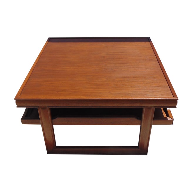 Refinished Square John Keal Coffee Table For Sale