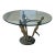 Vintage Mid Century Modern Italian Nude Women Brutalist Bronze Glass Circle Accent Table 1970s Sculpture Sculptural For Sale