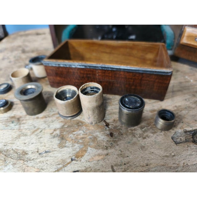Antique Wood and Copper Combination Microscope, 1850s For Sale - Image 11 of 18