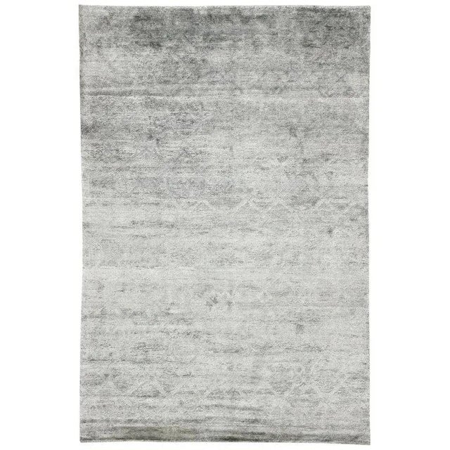 Gray Transitional Gray Area Rug- 6′1″ × 9′2″ For Sale - Image 8 of 11