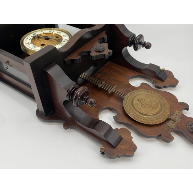 Antique German Wall Clock, 1890 For Sale - Image 10 of 13