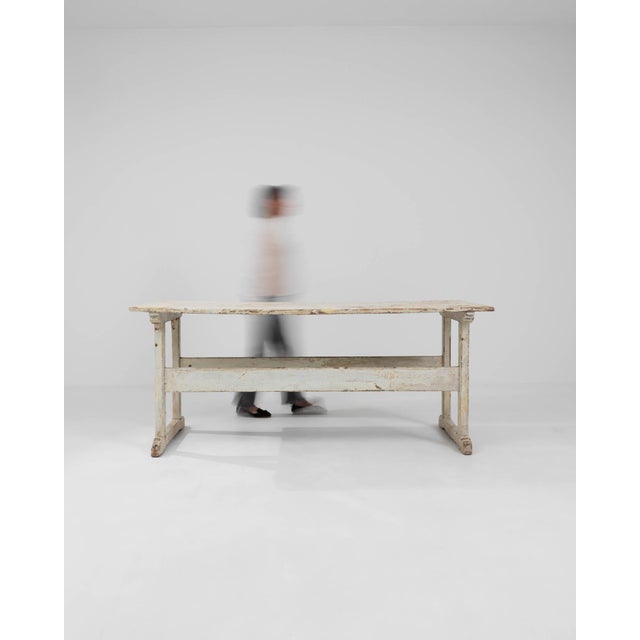 1900s Central European Wood White Patinated Table For Sale - Image 17 of 18