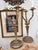 Pair of Vintage Ornate Brass 3-Arm Candelabra With Onyx Bases, 14” For Sale - Image 9 of 10