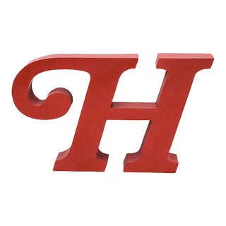 VIntage Red Serif Letter H For Sale