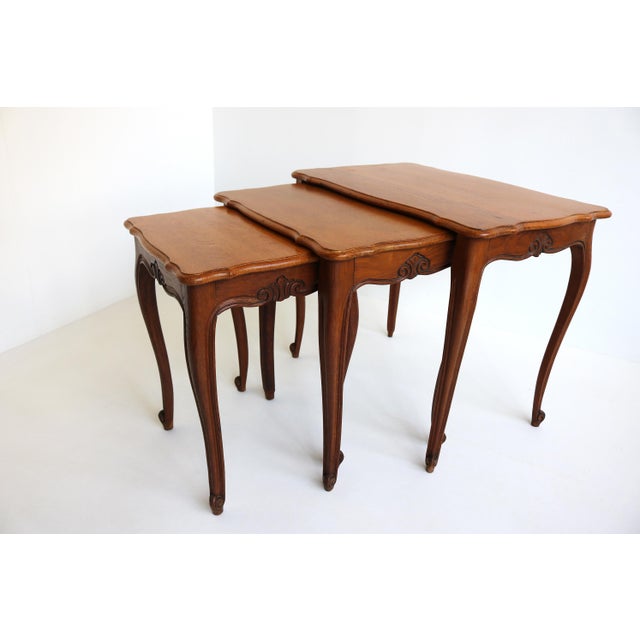 Louis XV Style Nesting Tables, 1960s, Set of 3 For Sale - Image 4 of 12