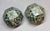Pair of vintage abalone mosaic decor orbs with a shared-off geometric shape. In the photos, only the front planes catch...