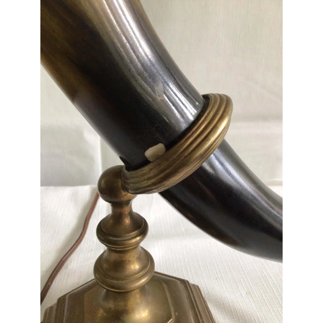 1960s Chapman Faux Horn and Brass Table Lamp For Sale In New York - Image 6 of 13