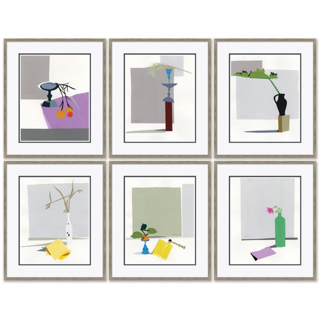 Off-white Satsoma, Dry Frond, Simple Green, Yellow Napkin, Perch and Green Bottle by Susan Hable For Sale - Image 8 of 8