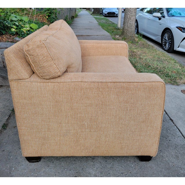 Contemporary Late 20th Century Butternut Chair and a Half by Precedent For Sale - Image 3 of 8