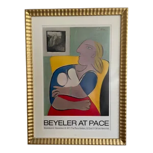 Vintage Pablo Picasso Poster 1971 Beyeler at Pace Framed