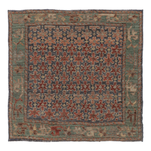 Rug & Kilim’s Shahsavan Persian Inspired Square Rug, Playful Floral Patterns