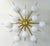 Italian 21st Century Star Satin Brass Glossy White Murano Flush Mount by Fabio LTD For Sale - Image 3 of 5