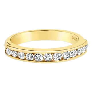 3MM Half Carat Diamond Wedding Band, Size 8 For Sale