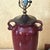 Vintage Burgundy Glazed Ceramic Table Lamp With Bell Shade, Circa Late 20th Century For Sale - Image 9 of 18