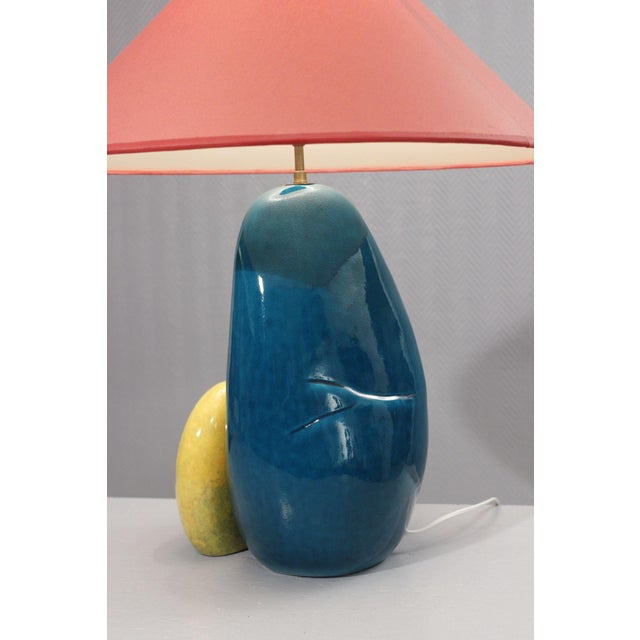 Large Pebble Ceramic Table Lamp by François Chatain, France, 1990s For Sale - Image 6 of 14
