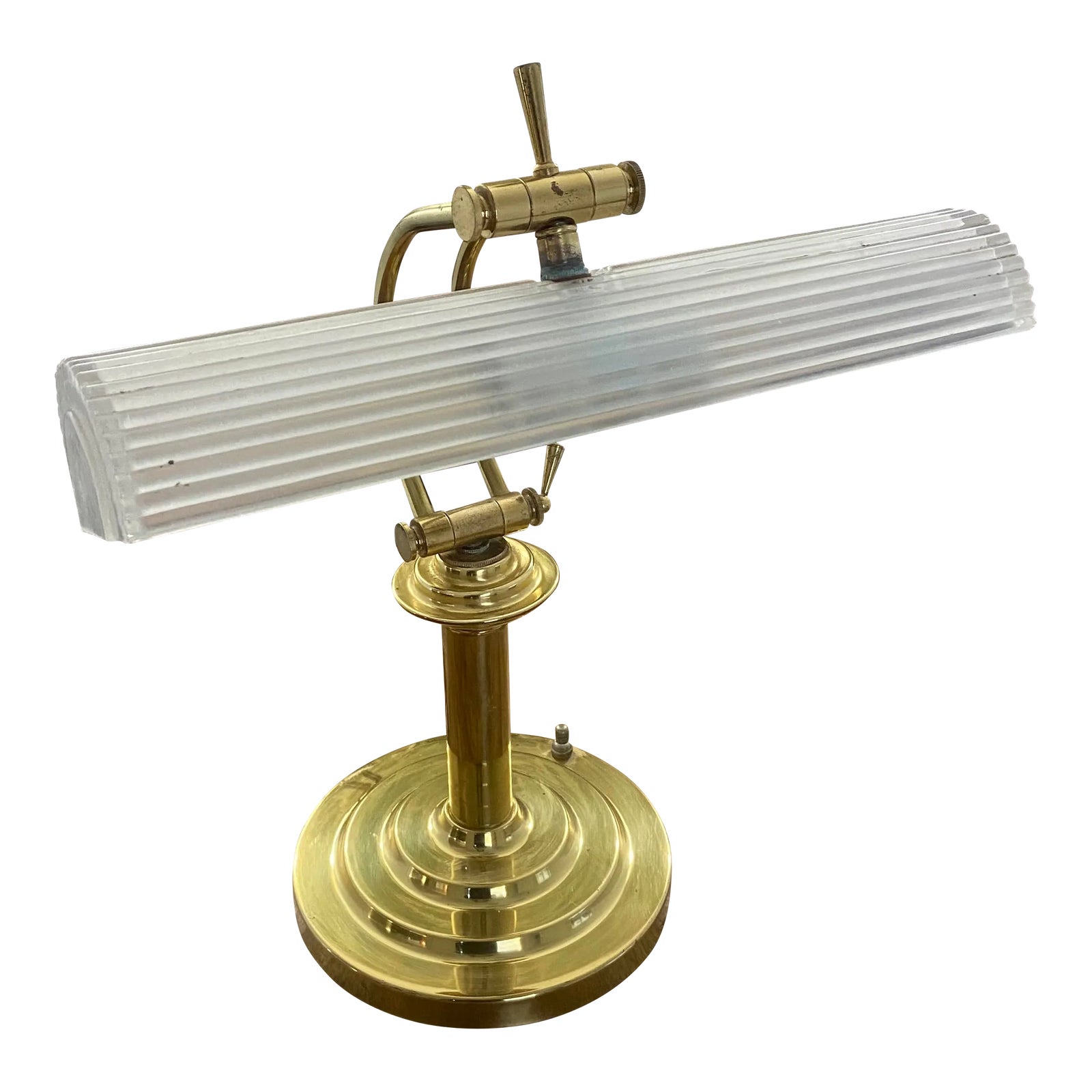 vintage brass bankers lamp
