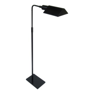 C.1960's Mid-Century Modern Original Koch + Lowy Black Adjustable Pharmacy-Style Floor Lamp For Sale