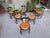 Chairs in Black Lacquered Wood with Brown Leather Seats attributed to Tito Agnoli, 1960s, Set of 6, in Very Good...