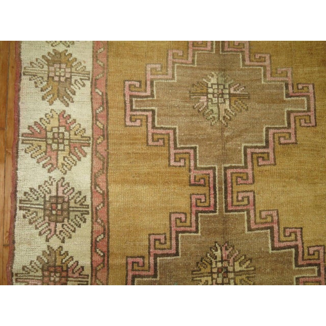 Folk Art Vintage Zabihi Collection Wide Geometric Turkish Runner - 4'6" x 12'7" For Sale - Image 3 of 5