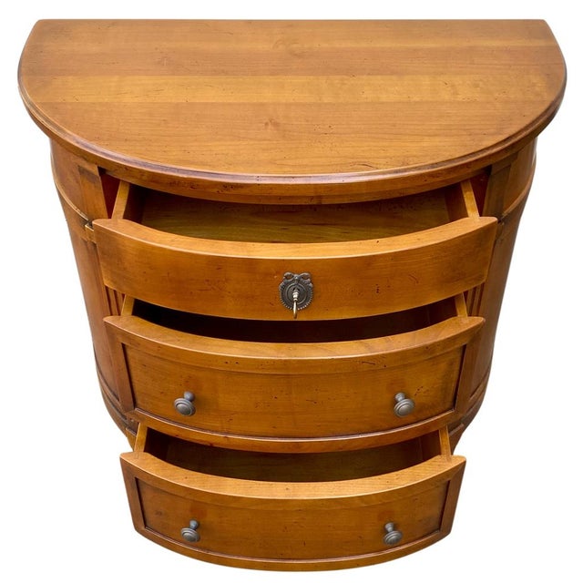 Louis XVI Style Cherrywood Commode with Three Half-Moon Drawers, 1940s For Sale - Image 6 of 10