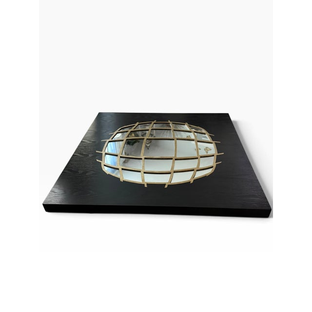 2010s Modern Black & Gold Mirrored Globe Wall Sculpture, 2013 For Sale - Image 5 of 7