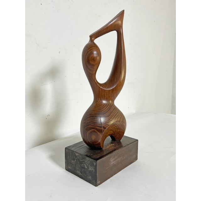 1970s C. 1970s Abstract Figurative Carved Teak Sculpture For Sale - Image 5 of 8