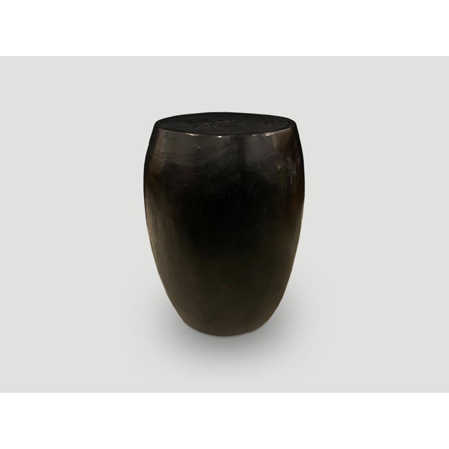 Andrianna Shamaris Polished Drum Shape Side Table or Stool For Sale - Image 4 of 5