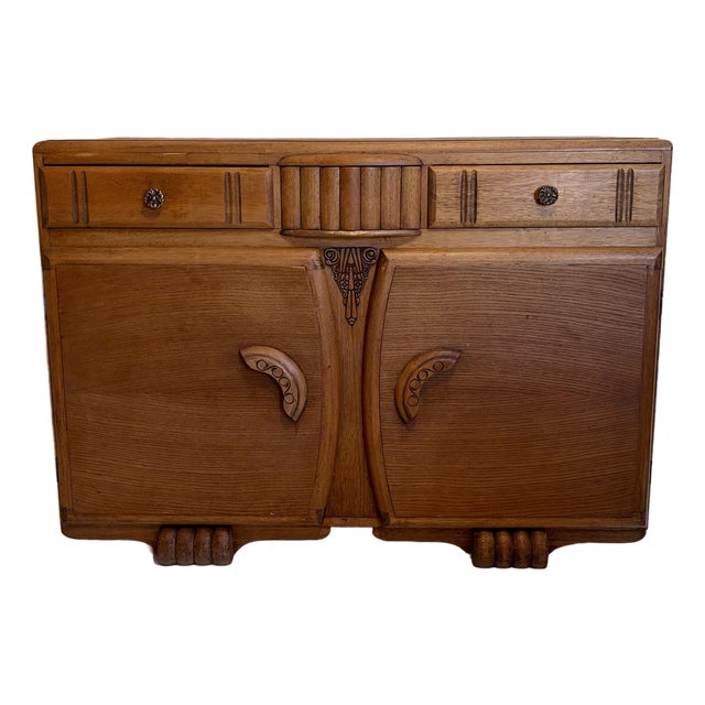 Rare 1930s Art Deco Jentique-Attributed Oak Sideboard / Buffet For Sale