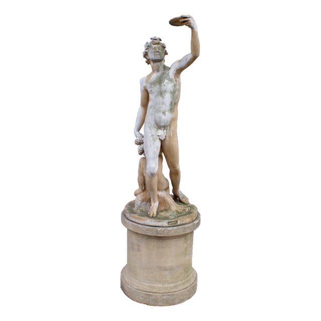 Terracotta Garden Statue Greco-Roman Style For Sale
