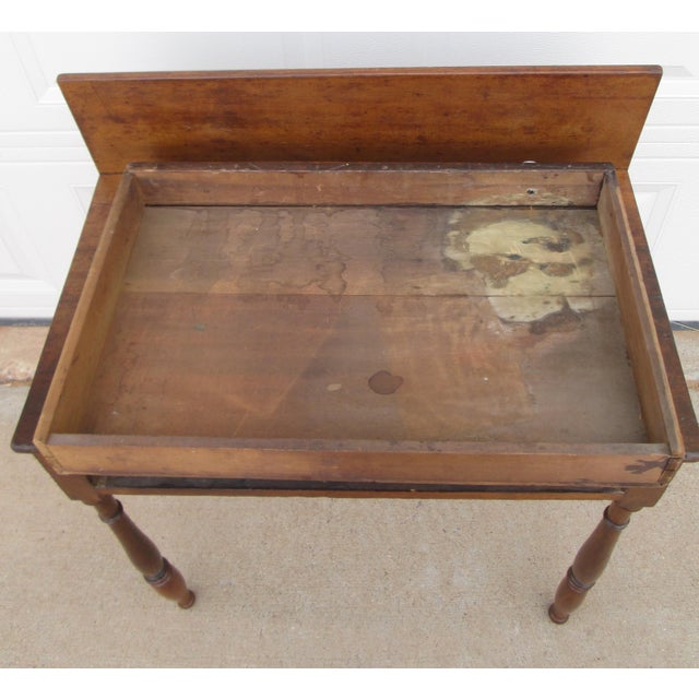1875 American Single Drawer Wash Stand Writing Desk Work Table For Sale - Image 11 of 18