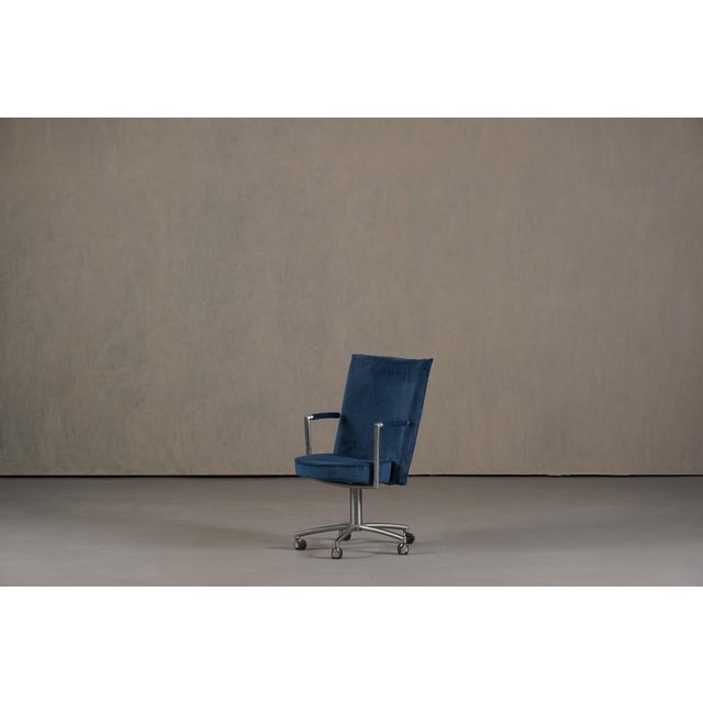 Blue EJ70 Desk Chair by Foersom & Hiort-Lorenzen for Erik Jorgensen, Denmark, 1960s For Sale - Image 8 of 15