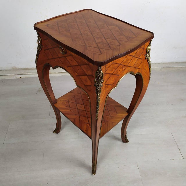 Louis XV Marquetry Side Table, 1950s For Sale - Image 4 of 18