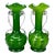 Mid-Century Atomic Sculpted Spiraled Green Art Glass Vases - a Pair For Sale