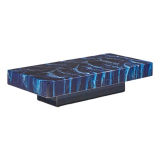 Willy Rizzo Mid Century Faux Marble Coffee Table For Sale