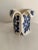 Folk Art Signed Studio Pottery Figural Jacket Vase – Blue & White Floral Ceramic Sculpture – Artisan Vessel For Sale - Image 3 of 10