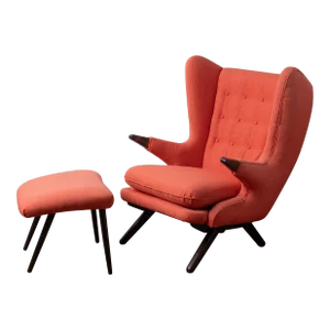 Svend Skipper Model 91 Wingback Chair & Ottoman