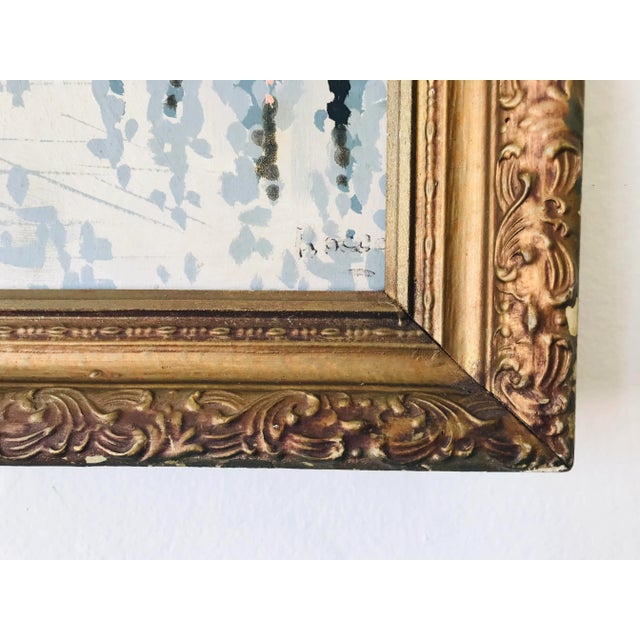 Vintage Paris Street Scene Oil Painting For Sale - Image 4 of 6