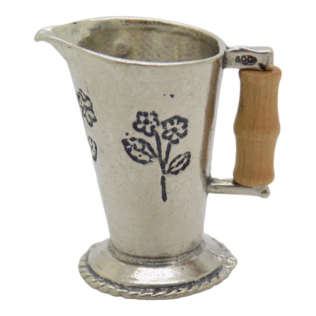 Vintage Italian Handmade Genuine Silver Pitcher Figurine Dollhouse Miniature, Made in Arezzo (Ar, Tuscany, Italy) For Sale